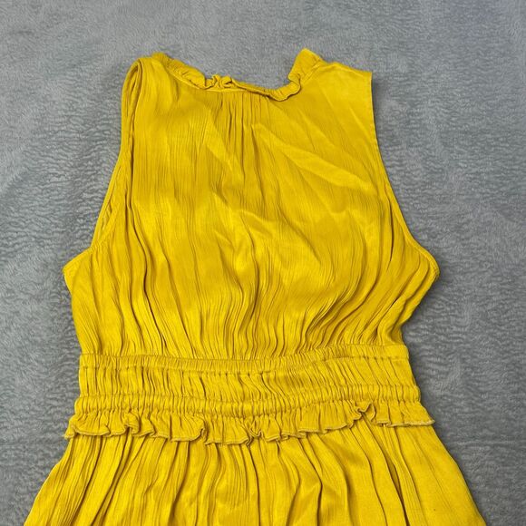Anthropologie Maeve La Habana Yellow Ruffle Midi Dress Size S - Picture 11 of 12